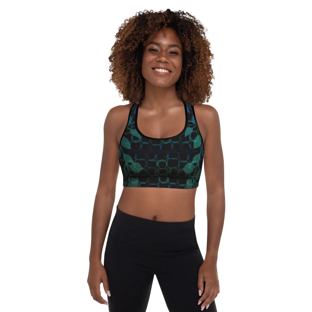 'JUNGLIST' Padded Sports Bra Ravenrock