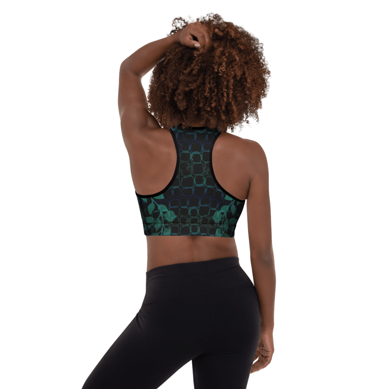 'JUNGLIST' Padded Sports Bra Ravenrock
