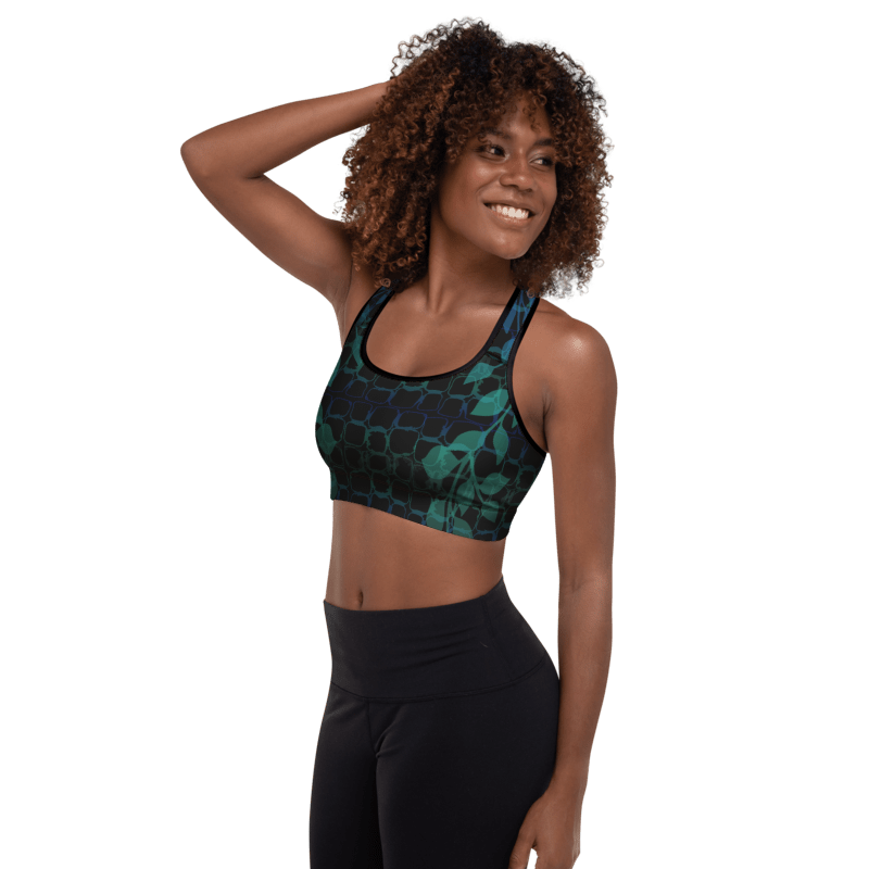 'JUNGLIST' Padded Sports Bra Ravenrock